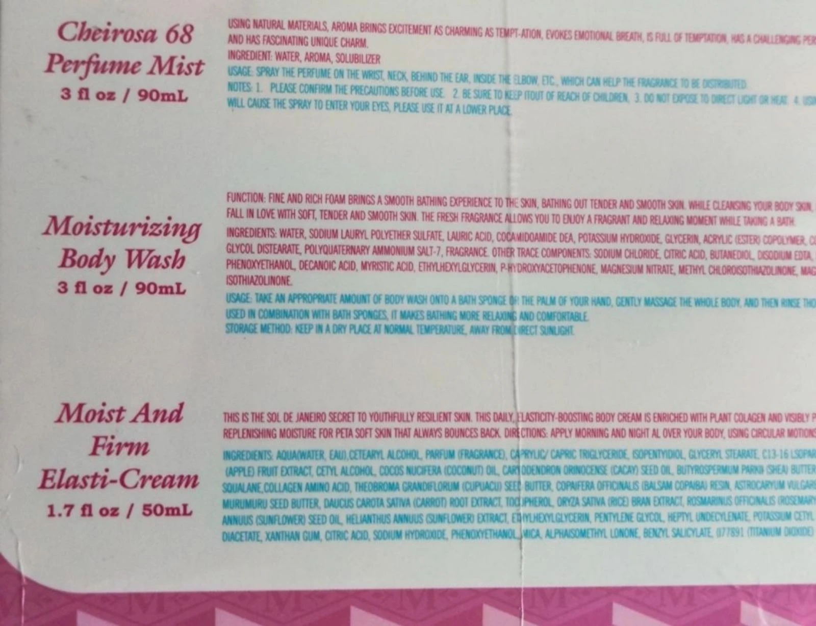 Coffret 3 pièces Miss Vanessa n° 68 – photo 3